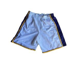 Major Sports Men's Lakers Basketball Mesh Jersey Shorts White Size Medium